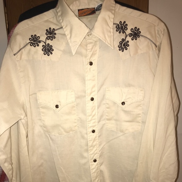 Vintage Western Long-sleeve Pearl snap - Picture 1 of 3